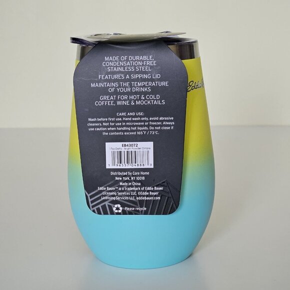 Eddie Bauer Delta Wine Tumbler Stainless Steel 17oz 503ml Hot 6 Cold 16 Hrs Lid - Picture 2 of 9